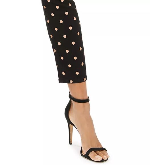 7 Seven for all mankind Black Copper Gold Metallic Polka-Dot Skinny Jeans Jen7 6 - Picture 3 of 7
